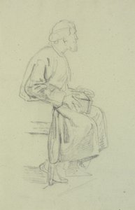 Figurenstudies. Zittende oude man