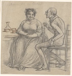 "Huwelijksaanzoek aan een weduwe" door Wilhelm Marstrand