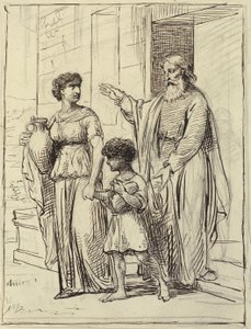 Hagar en Ismael verlaten Abraham