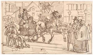 Sleerit rond "Het Paard" op Kongens Nytorv door Wilhelm Marstrand