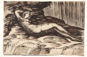 Zittende Zweedse wandelaar door Wilhelm Marstrand