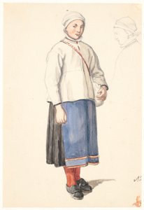 Staand Zweeds boerenmeisje door Wilhelm Marstrand