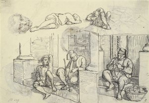 Studies van een Turk en een lazzaron op een trap
