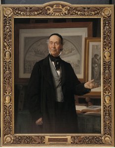 De kunsthistoricus N.L. Høyen door Wilhelm Marstrand