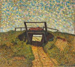 Landschap met een kleine brug bij Soest