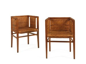 Een paar fauteuils, ca. 1902 door Wilhelm Schmidt