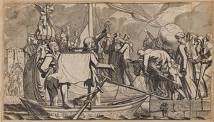 De inscheping in het narrenschip