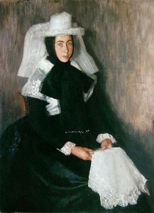 Meisje uit Langgoens in religieuze kleding door Wilhelm Thielmann