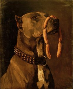 W. Trübner, Dog met worsten
