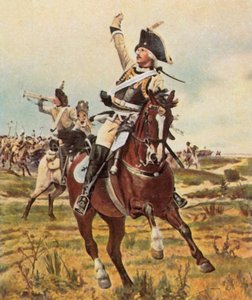 Generaal Seydlitz geeft het signaal om aan te vallen bij Rossbach, 5 november 1757 (vergrote kleurenlitho) door Wilhelm Werner Schuch