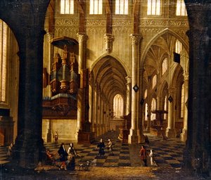 Kerkinterieur door Wilhelm van Ehrenberg