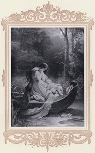 Ottilie, Wahlverwandtschaften (litho) door Wilhelm von (after) Kaulbach