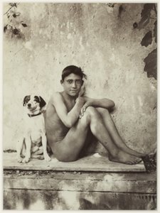 Jongen en Zijn Hond, Taormina, Italië, c.1900 door Baron Wilhelm von Gloeden