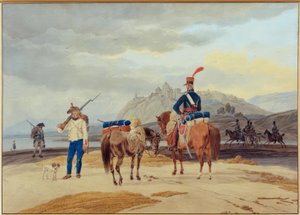 Franse soldaten voor een fort