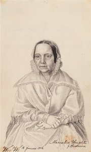 Maria Elisabeth von Wright, de moeder van de kunstenaar door Wilhelm von Wright