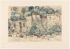 Huisje te Higgo Vale (?) door Wilhelmus Johannes Steenhoff