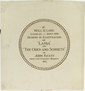 Titelpagina van de "Odes en Sonnetten van John Keats". door Will Hicock Low
