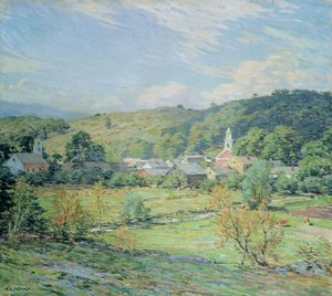 Septembermorgen, Plainfield, New Hampshire door Willard Leroy Metcalf