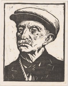 Portret van een onbekende man door Willem Adrianus Grondhout (signed by artist)