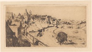 Ulm door Willem Adrianus Grondhout (signed by artist)