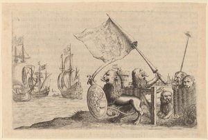 Leeuwen die de tuin van de Verenigde Provinciën beschermen door Willem Basse