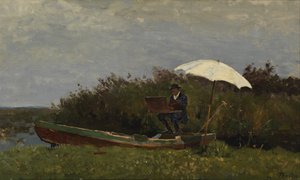 De Schilder Gabriël Werkend in een Boot, 1882