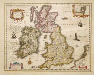 Groot-Brittannië en Ierland uit Theatrum Orbis Terrarum door Willem Bleau, Amsterdam door Willem Blaeu