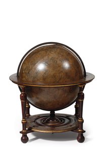 Groot paar bibliotheekglobes, de aardse 1645/48, de hemelse na ca. 1630 door Willem Blaeu