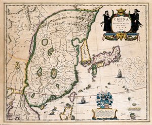 Kaart van China, Japan en Korea door Willem Blaeu