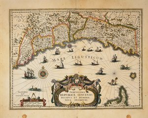 Kaart van het hertogdom Monferrato, door Willem Blaeu, gravure uit Regionum Italiae