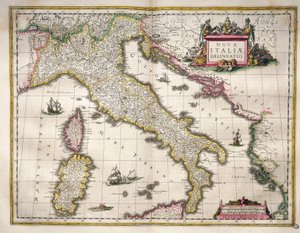 Kaart van Italië, uit Theatrum Orbis Terrarum door Willem Blaeu, Amsterdam door Willem Blaeu