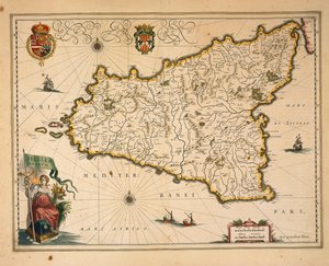 Kaart van Sicilië, uit Regionum Italiae