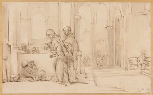 Petrus en Johannes bij de tempelpoort door Willem Drost