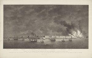 Gezicht van de brand en beschieting van de stad Antwerpen op 27 oktober 1830