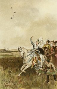 Jacqueline, Gravin van Henegouwen op jacht met valken