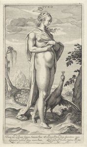 Juno met pauw door Willem Isaacsz. van Swanenburg