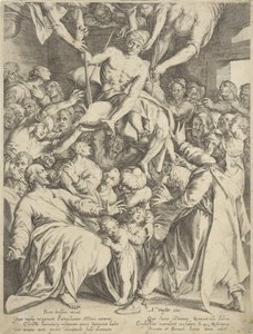 Verlamde door het dak naar Christus neergelaten door Willem Isaacsz. van Swanenburg