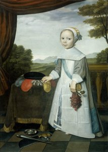 Portret van Johannes van Rees (1662-1690/91), halfbroer van Elisabeth van Oosten, als kind door Willem Jansz. Ploy (attributed to)