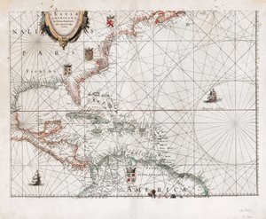 Insvlæ Americanæ in Oceano Septentrionali cum terris adjacentibus. LOC 2003630536 door Willem Janszoon Blaeu