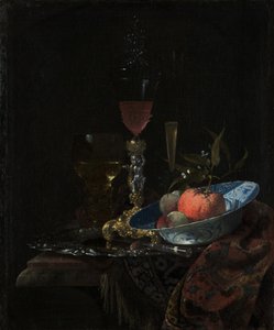 Wijnglas en een Kom met Fruit, 1663 door Willem Kalf