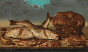 Stilleven met vis door Willem Ormea