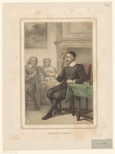 Leonardus Marius van der Goes spreekt een man en een vrouw toe