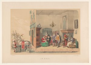Tweede groep van Utrechtse maskerade in 1856 door Willem Pieter Hoevenaar