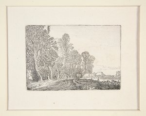 Weg aan de rand van het bos, Plaat 4 uit De Set van de Landschappen door Willem Pietersz. Buytewech