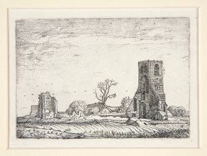 Ruïnes van een kerk (Kapel van Eykenduynen bij Den Haag), Plaat 10 uit De Set van de Landschappen