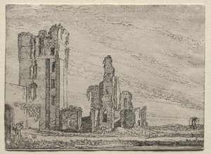 Ruïnes van het kasteel Huys Te Kleef bij Haarlem, ca. 1616 door Willem Pietersz Buytewech