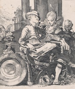 Het verliefde paar: Lucelle en Ascagnes, 1616 door Willem Pietersz. Buytewech