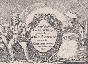 Titelpagina, uit Verscheyden Landtschapjes Diverse Kleine Landschappen, Plaat 1, ca. 1616 door Willem Pietersz. Buytewech