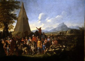 Jacob en zijn familie betreden Egypte door Willem Reuter