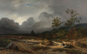Landschap met naderende storm